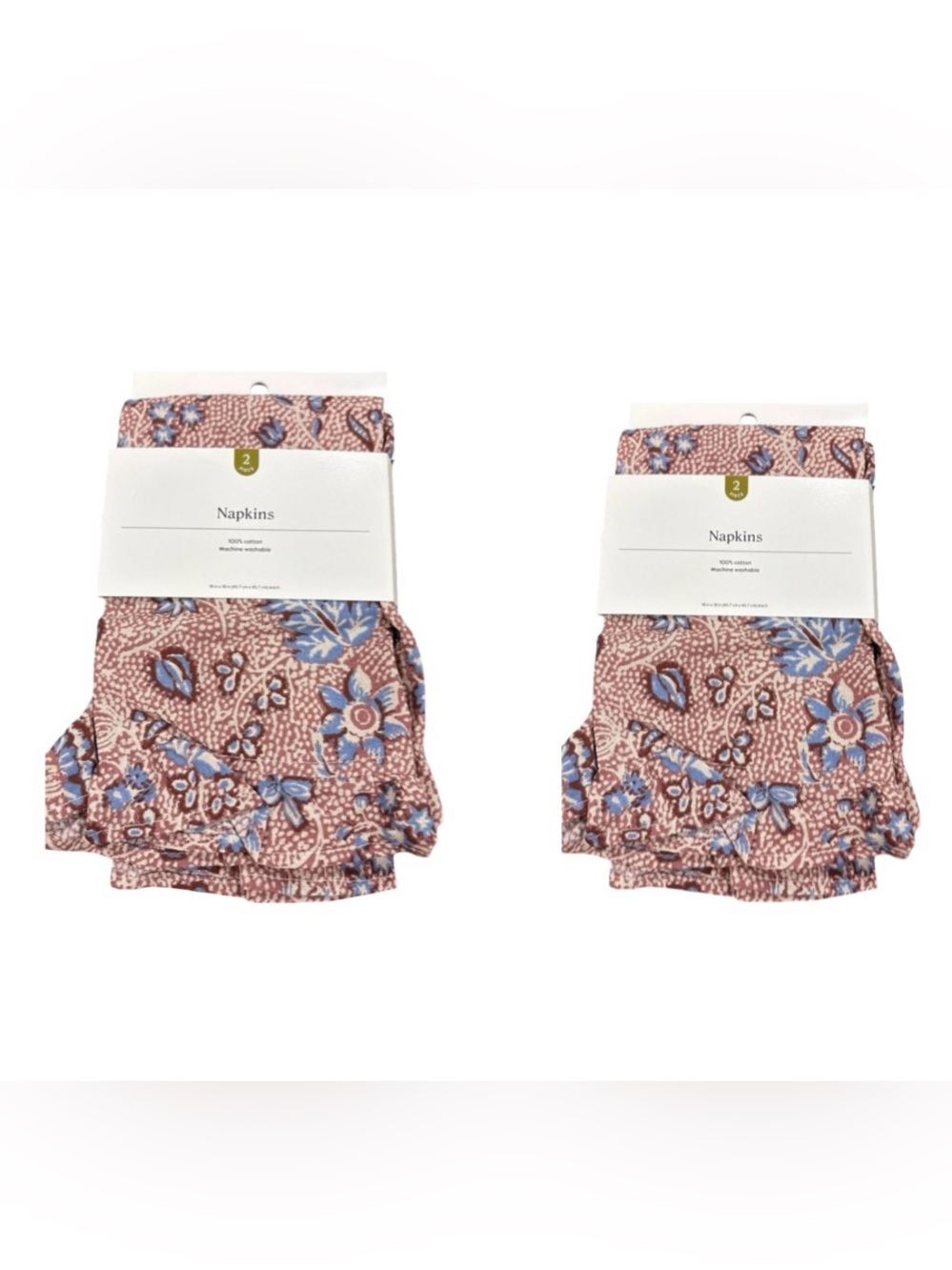 Threshold 4pc Cotton Ruffle Napkins Floral Pink Blue Block Print 18x18”
NWT